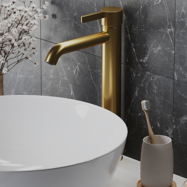 Смеситель для раковины Paini Brera 74PJ205OLL золото матовое