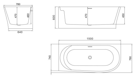 Акриловая ванна BelBagno 150x78 BB410-1500-780-L