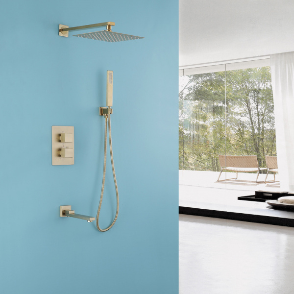 Душевой комплект Abber Daheim AF8250G золото матовое