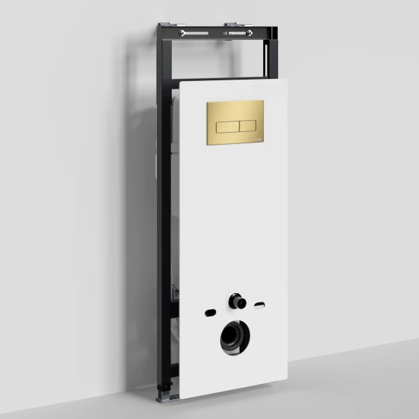 Инсталляция для унитаза WasserKRAFT Salm 27 27TLT.010.ME.WH.MG03 с кнопкой смыва, золотой матовый