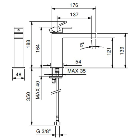 Смеситель для раковины Fantini Mare 51 02 V004WF