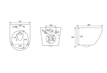 Комплект унитаз с инсталляцией Abber Bequem AC1100-AC0105-AC0121