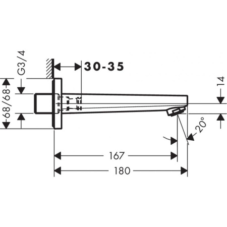Излив для ванны hansgrohe Metropol 32542000