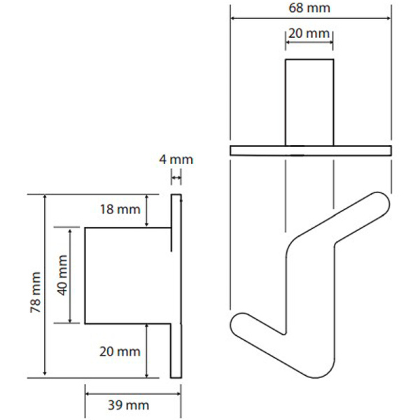 Крючок Bemeta Organic 157106201 асимметричный