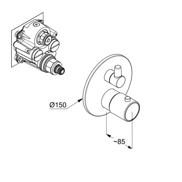 Термостатический смеситель для ванны Kludi Zenta SL 388103945 черный матовый
