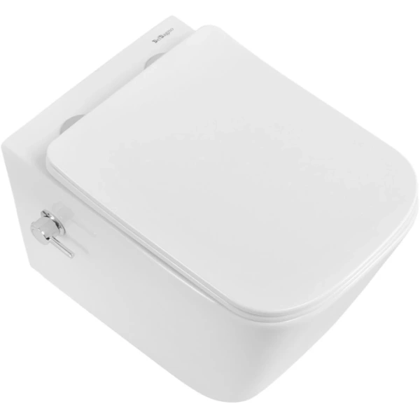 Унитаз подвесной BelBagno Kraft BB7106CH-TOR-BS/SC безободковый, с функцией биде, торнадо, с сиденьем микролифт, белый