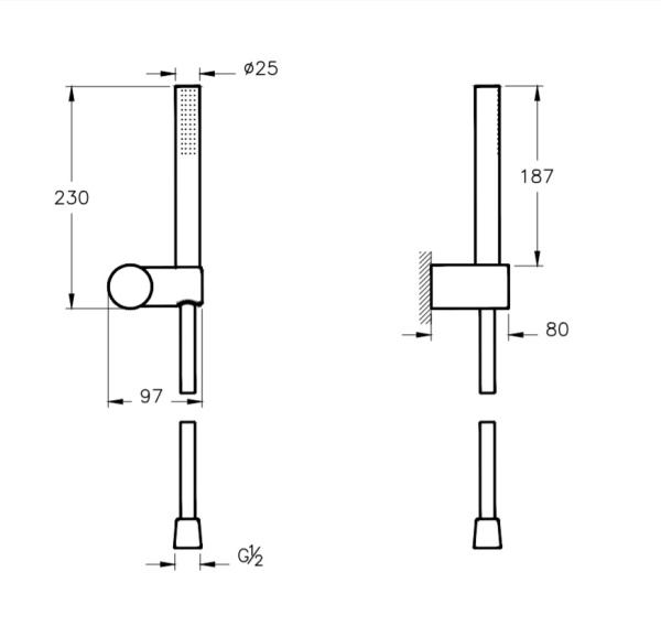 Душевой гарнитур Vitra Origin A4554326 медь